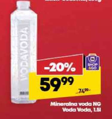 Mineralna voda NG Voda Voda 1,5l