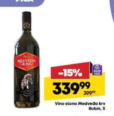 Vino stono Medveda krv Rubin 1l
