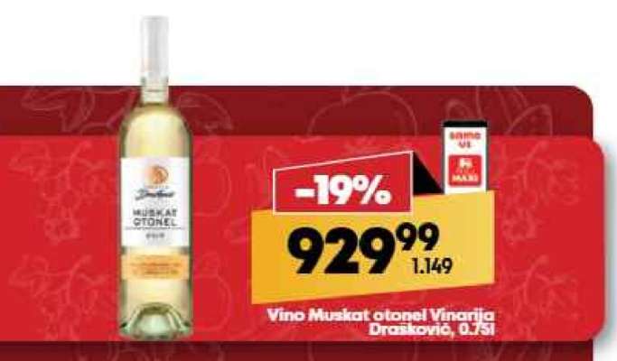 Vino Muskat otonel Vinarija Drašković, 0,75l