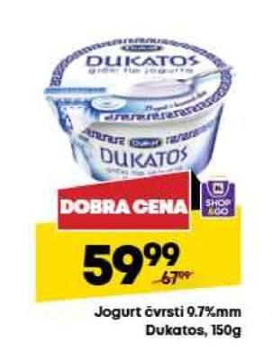 Jogurt čvrsti 9.7 mm Dukatos 150g