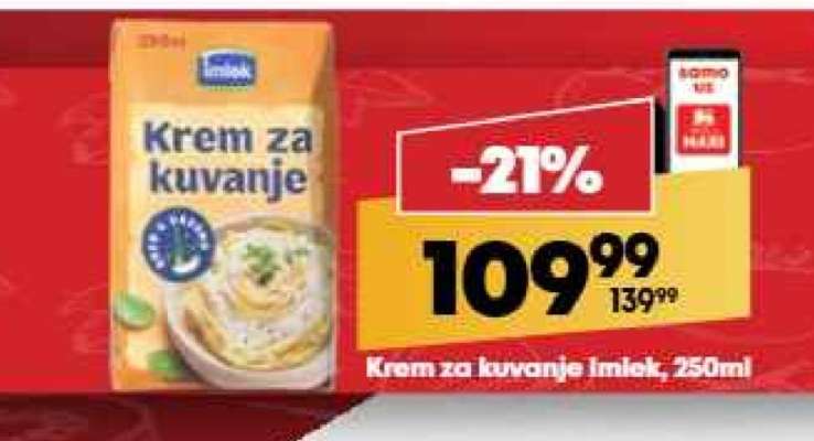 Krem za kuvanje Imlek, 250ml