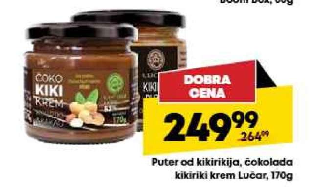 Puter od kikirikija, čokolada kikiriki krem Lučar, 170g