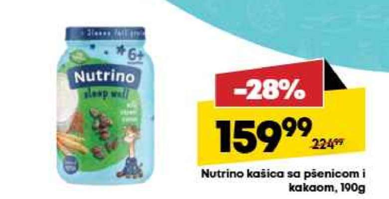 Nutrino kašica sa pšenicom i kakaom, 190g