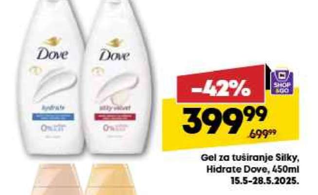 Gel za tuširanje Silky, Hidrate Dove, 450ml
