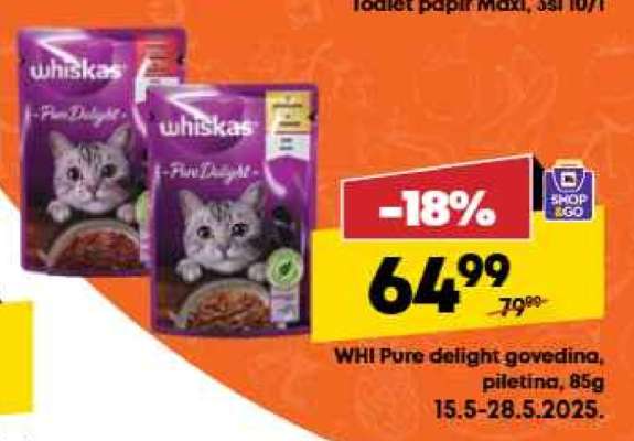 WHI Pure delight govedina, piletina, 85g