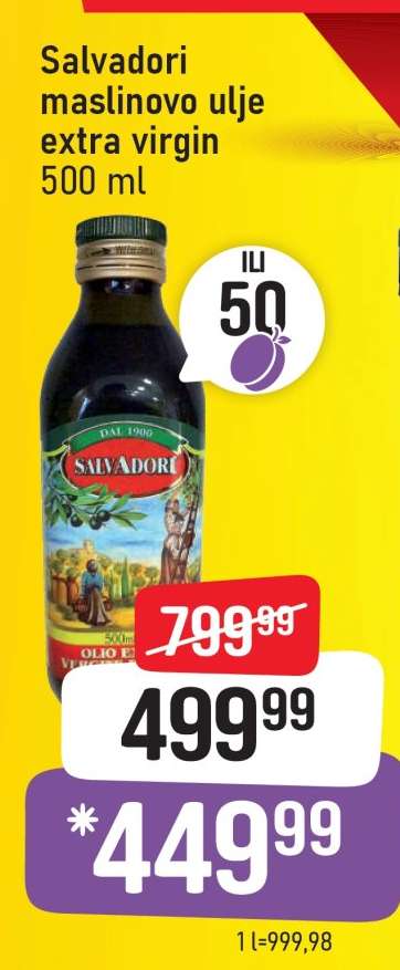 Salvadori maslinovo ulje extra virgin 500 ml