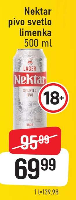 Nektar pivo svetlo limenka 500 ml
