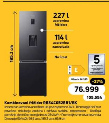 Kombinovani frižider RB34C652EB1/EK