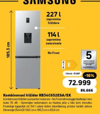 Kombinovani frižider RB34C652ESA/EK