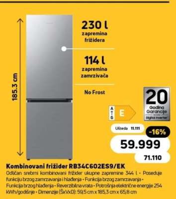 Kombinovani frižider RB34C602ES9/EK