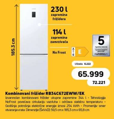 Kombinovani frižider RB34C672EWW/EK