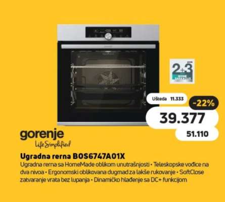 Ugradna rerna BOS6747A01X