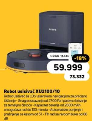 Robot usisivač XU2100/10
