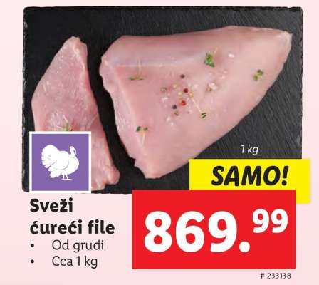 Sveži ćureći file