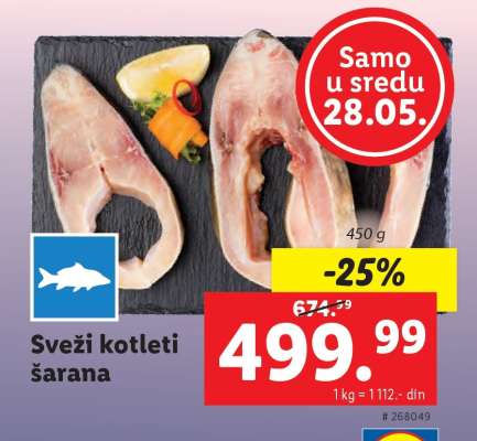 Sveži kotleti šarana