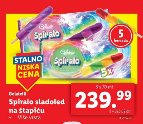 Gelatelli Spiralo sladoled na štapiću