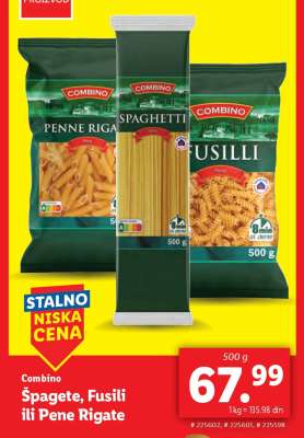 Špagete, Fusili ili Pene Rigate