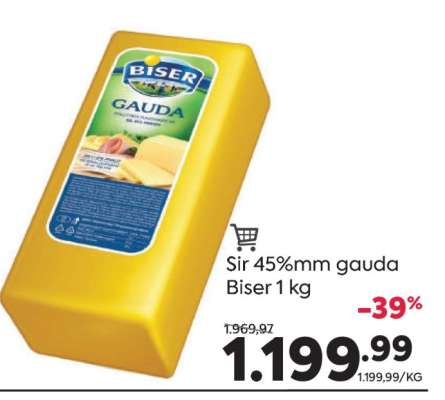 Sir 45%mm gauda Biser 1 kg