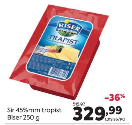 Sir 45%mm Trapist Biser 250 g