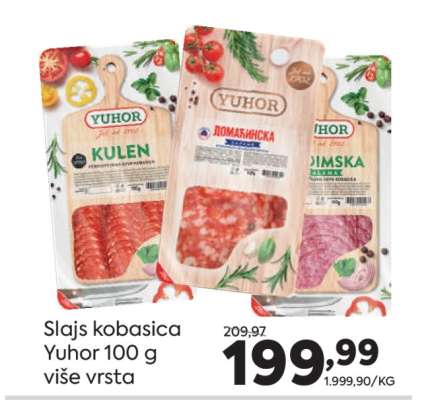 Slajs kobasica Yuhor 100 g
