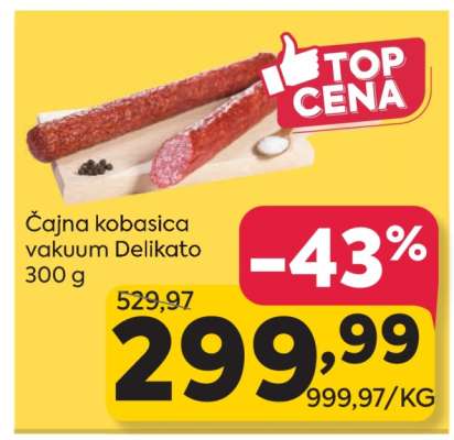 Čajna kobasica vakuum Delikato 300 g