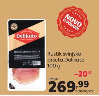 Rustik svinjska pršuta Delikato 100 g