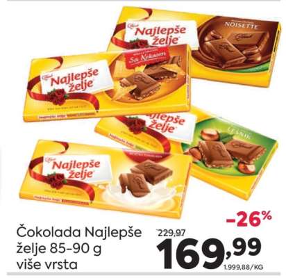 ČOKOLADA NAJLEPŠE ŽELJE