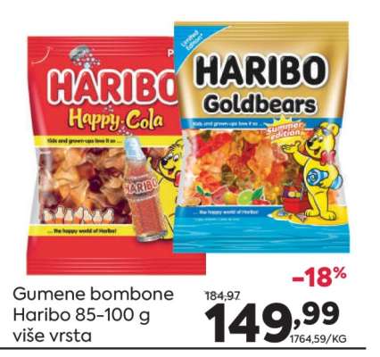 Gumene bombone Haribo 85-100 g