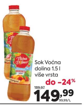 Sok Voćna dolina 1.5 l više vrsta