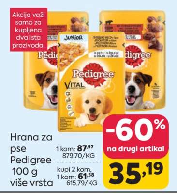 Hrana za pse Pedigree 100 g više vrsta