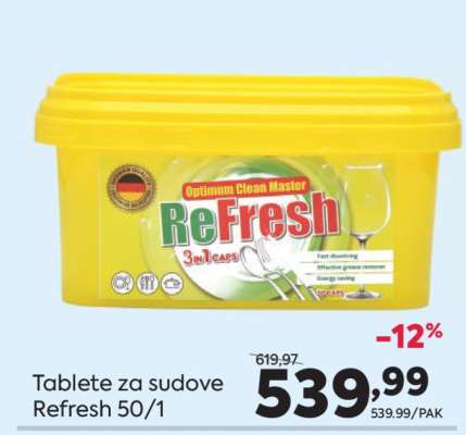 Tablete za sudove Refresh 50/1
