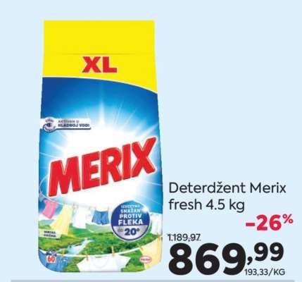 Deterdžent Merix fresh 4.5 kg