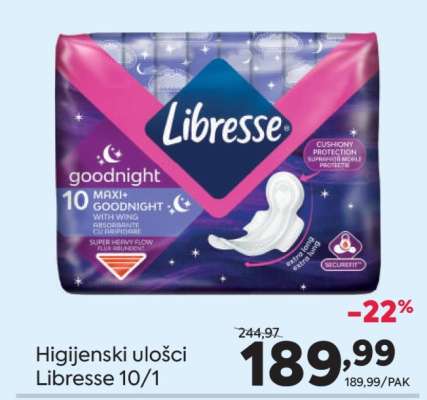 Higijenski ulošci Libresse 10/1