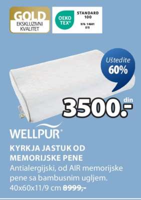 WELLPUR KYRKJA JASTUK OD MEMORIJSKE PENE
