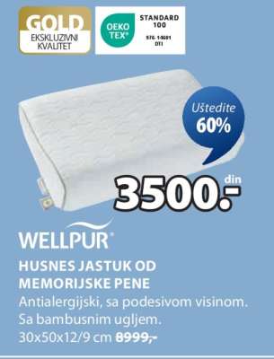 WELLPUR HUSNES JASTUK OD MEMORIJSKE PENE