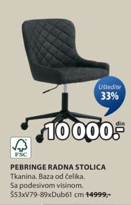PEBRINGE RADNA STOLICA