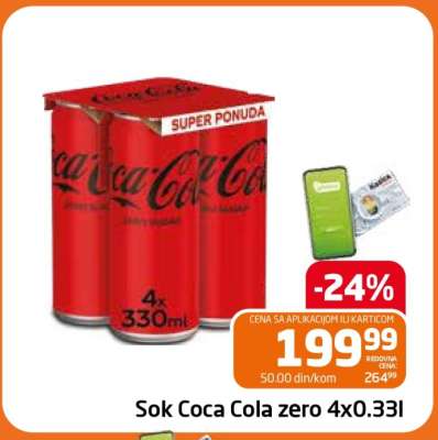 Sok Coca Cola zero 4x0.33l