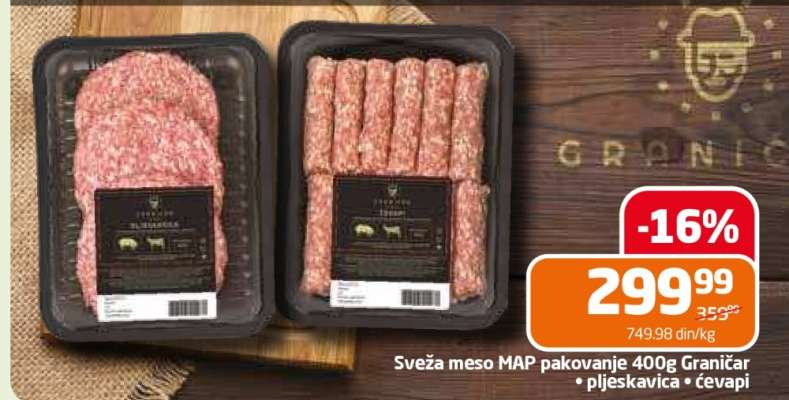 Sveža meso MAP pakovanje 400g Graničar