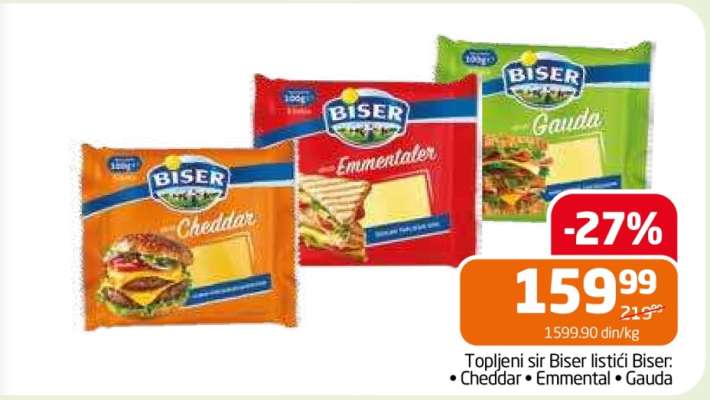 Topljeni sir Biser listići