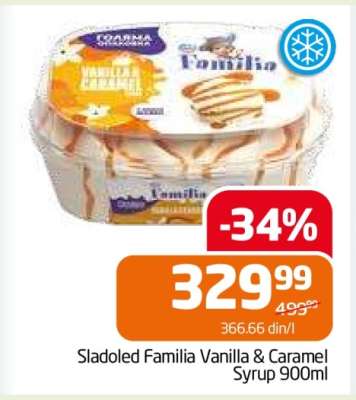 Sladoled Familia Vanilla & Caramel Syrup 900ml