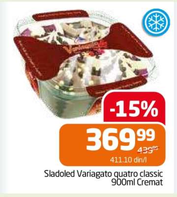 Sladoled Variagato quatro classic 900ml Cremat