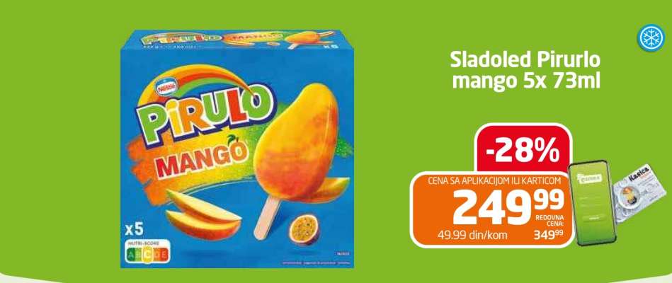 Sladoled Pirurlo mango 5x 73ml