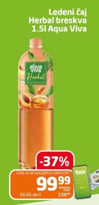 Ledeni čaj Herbal breskva 1.5l Aqua Viva