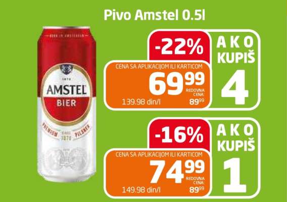 Pivo Amstel 0.5l