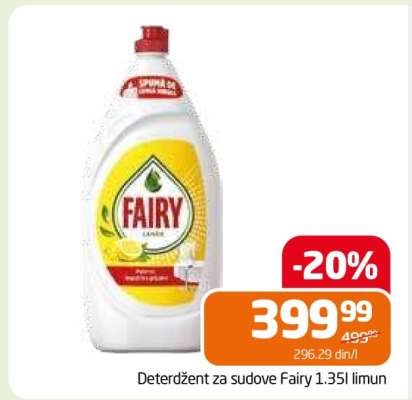 Deterdžent za sudove Fairy 1.35l limun