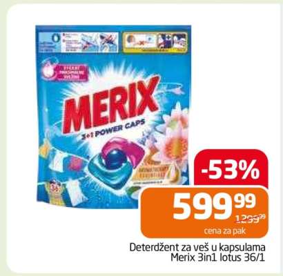 Deterdžent za veš u kapsulama Merix 3in1 lotus 36/1