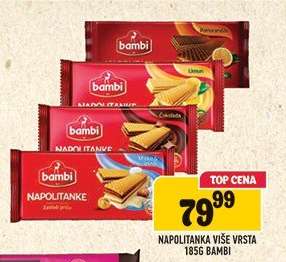 Napolitanka više vrsta 185g Bambi