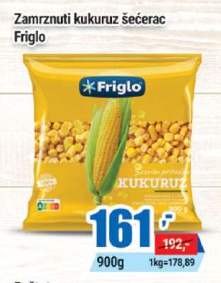 Zamrznuti kukuruz šećerac Friglo