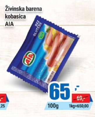 Živinska barena kobasica AIA
