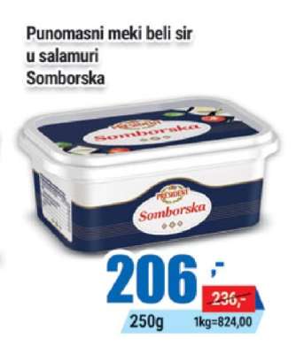 Punomasni meki beli sir u salamuri Somborska